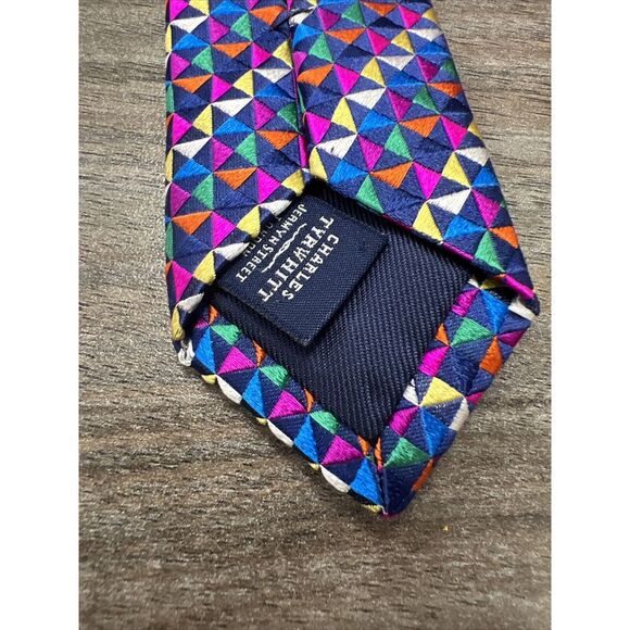 Charles Tyrwhitt 100% Silk Tie Geometric Multicolor - Picture 5 of 5